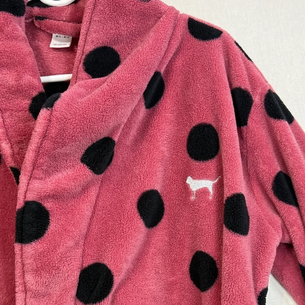 PINK Victoria's Secret Pink and Black Polka Dot Robe - Picture 3 of 6